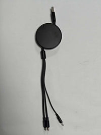 Two-drag and three-retractable data cable-USB+C head model-black-1