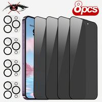 iPhone Privacy Screen Protector + Lens Cover 8-Pack