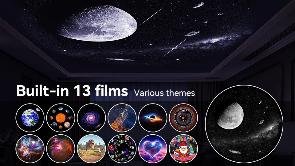 12-in-1 Galaxy Star Projector - Meteor Night Light Lamp with Ultra Clear HD Projection