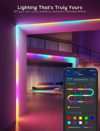 Smart RGBIC LED Strip Lights with App Control, 11 Music Modes & 64+ Scenes – White (Indoor Use)