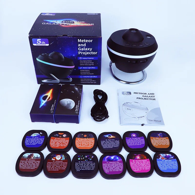 12-in-1 Galaxy Star Projector - Meteor Night Light Lamp with Ultra Clear HD Projection