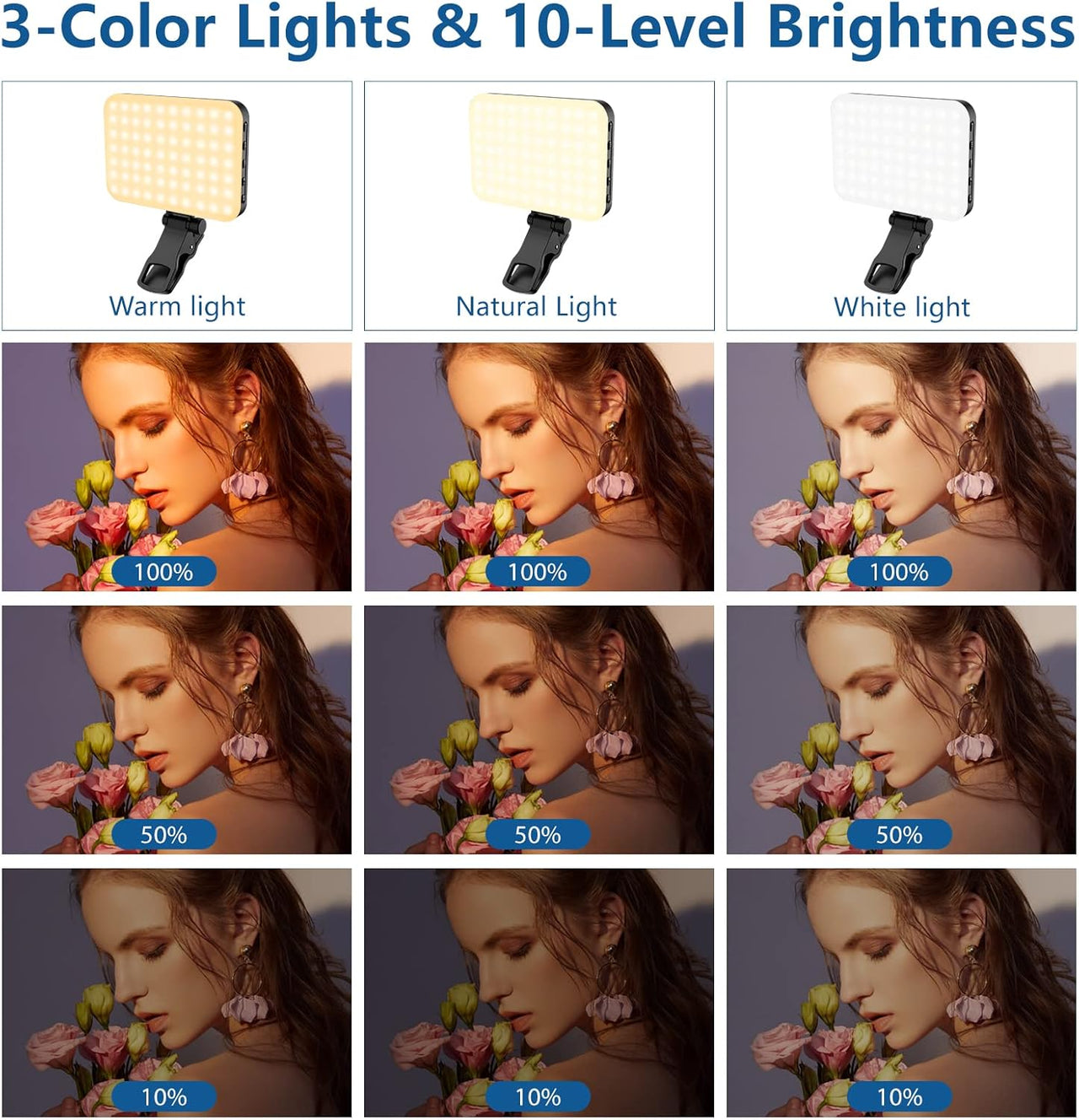 Portable LED Selfie Ring Light - Rechargeable Fill Light for Phone Photography & Video Calls