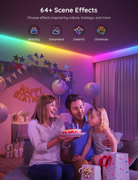 Smart RGBIC LED Strip Lights with App Control, 11 Music Modes & 64+ Scenes – White (Indoor Use)
