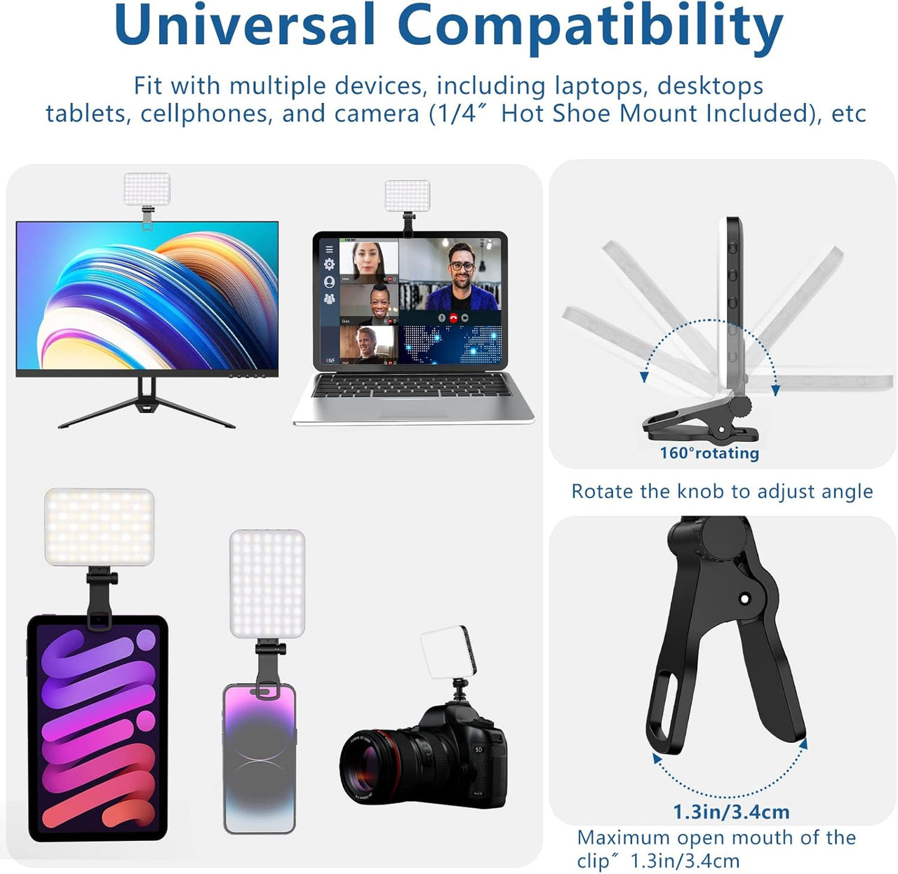 Portable LED Selfie Ring Light - Rechargeable Fill Light for Phone Photography & Video Calls