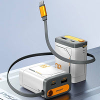 GaN Fast Charger with Built-in USB-C Cable
