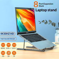 Portable Laptop Stand with HDMI 4K Hub