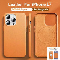 Premium MagSafe Leather Case for iPhone 17/16/15/14 Pro Max - Genuine Leather Magnetic Cover