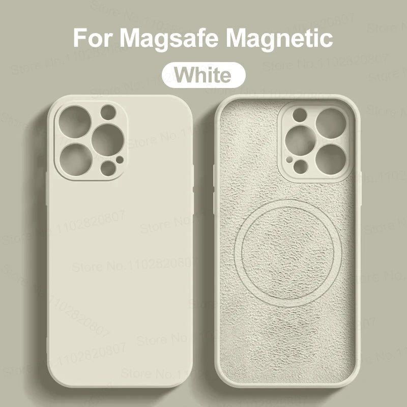 MagSafe Liquid Silicone Case for iPhone 15/14/13/12 Pro Max - Magnetic Slim Protective Cover