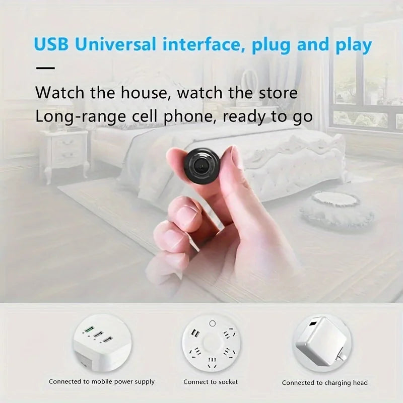 Mini WiFi Security Camera 1080P - Night Vision & Motion Detection | Smart Home CCTV