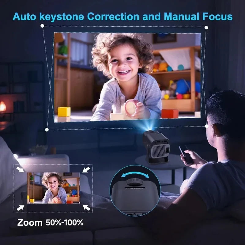 4K Smart Portable Projector - Android 11 Home Theater with WiFi & Bluetooth