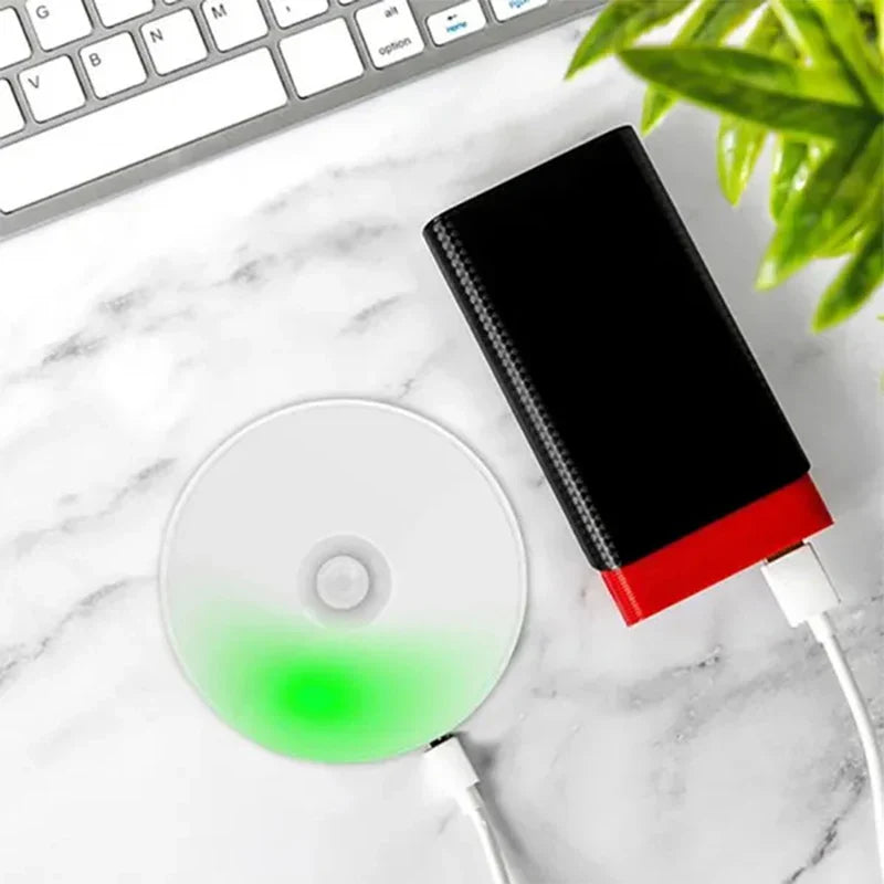 PIR Motion Sensor LED Night Light - USB Rechargeable Wireless Cabinet Lamp