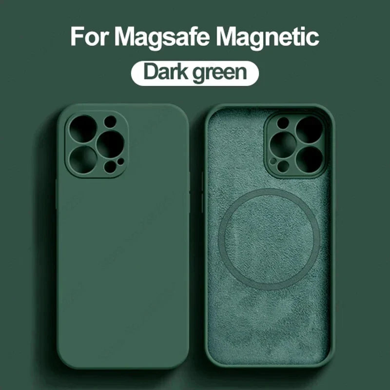 MagSafe Liquid Silicone Case for iPhone 15/14/13/12 Pro Max - Magnetic Slim Protective Cover