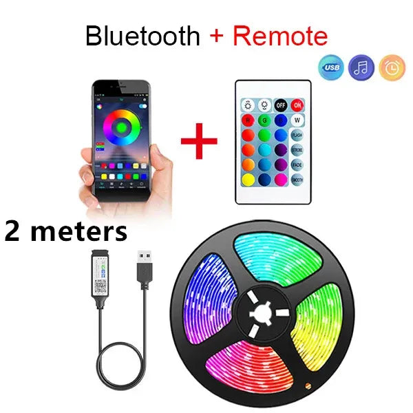 Bluetooth RGB LED Strip Lights - Smart App Control Music Sync Room Decor