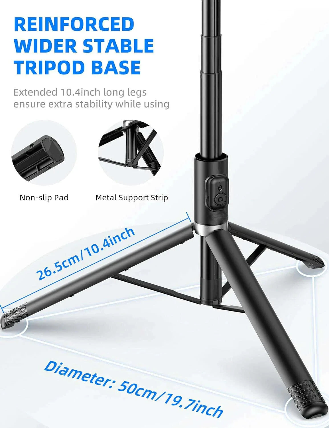 C10 Selfie Stick Wireless Bluetooth Remote Portable 72 Inch Aluminum Alloy Phone Tripod Stabilizer for iOS Android Cellphone