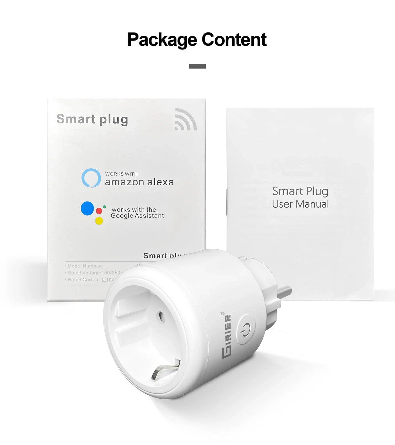 GIRIER Tuya Smart Wifi Plug EU with Power.