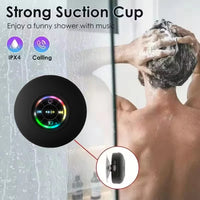 Waterproof Bluetooth Speaker with LED Light - Portable Wireless Outdoor Shower Speaker
