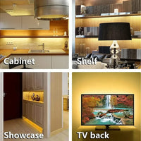Smart USB LED Strip Lights with Hand Scan Sensor - Dimmable Under Cabinet Lighting