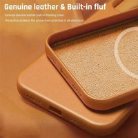 Premium MagSafe Leather Case for iPhone 17/16/15/14 Pro Max - Genuine Leather Magnetic Cover