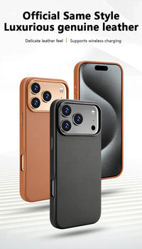 Premium MagSafe Leather Case for iPhone 17/16/15/14 Pro Max - Genuine Leather Magnetic Cover