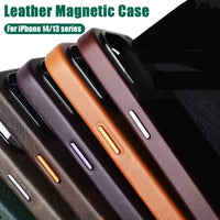 Premium MagSafe Leather Case for iPhone 17/16/15/14 Pro Max - Genuine Leather Magnetic Cover
