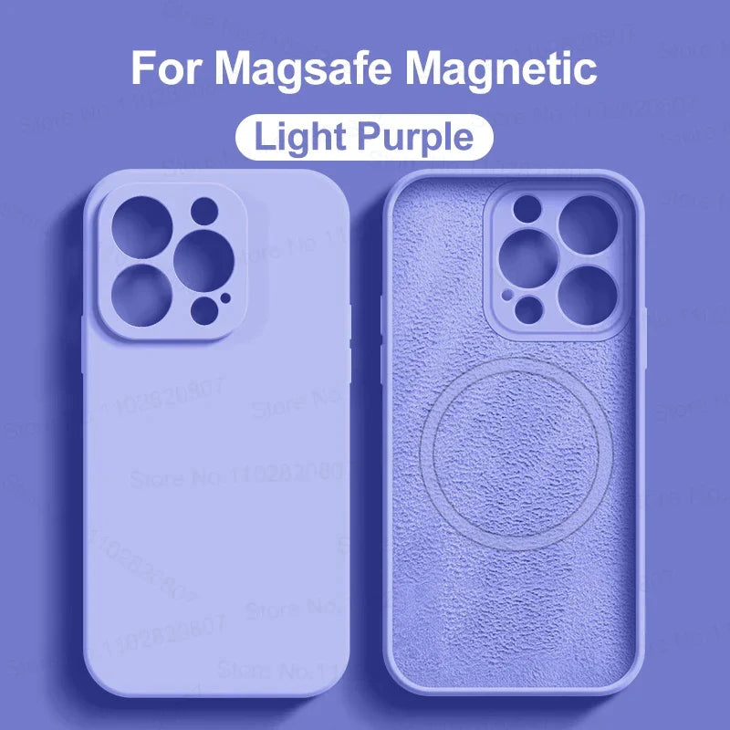 MagSafe Liquid Silicone Case for iPhone 15/14/13/12 Pro Max - Magnetic Slim Protective Cover