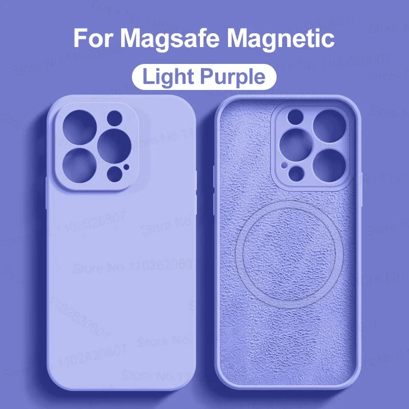 MagSafe Liquid Silicone Case for iPhone 15/14/13/12 Pro Max - Magnetic Slim Protective Cover