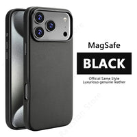 Premium MagSafe Leather Case for iPhone 17/16/15/14 Pro Max - Genuine Leather Magnetic Cover