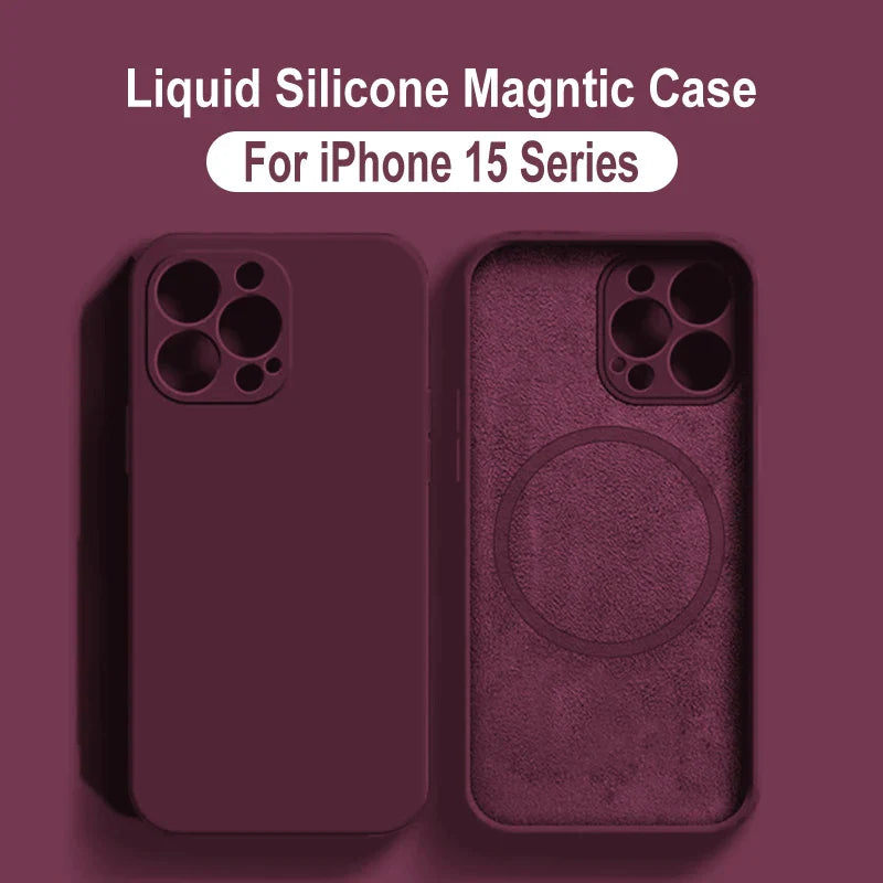 MagSafe Liquid Silicone Case for iPhone 15/14/13/12 Pro Max - Magnetic Slim Protective Cover