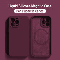 MagSafe Liquid Silicone Case for iPhone 15/14/13/12 Pro Max - Magnetic Slim Protective Cover