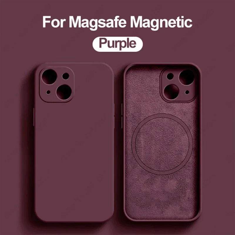 MagSafe Liquid Silicone Case for iPhone 15/14/13/12 Pro Max - Magnetic Slim Protective Cover