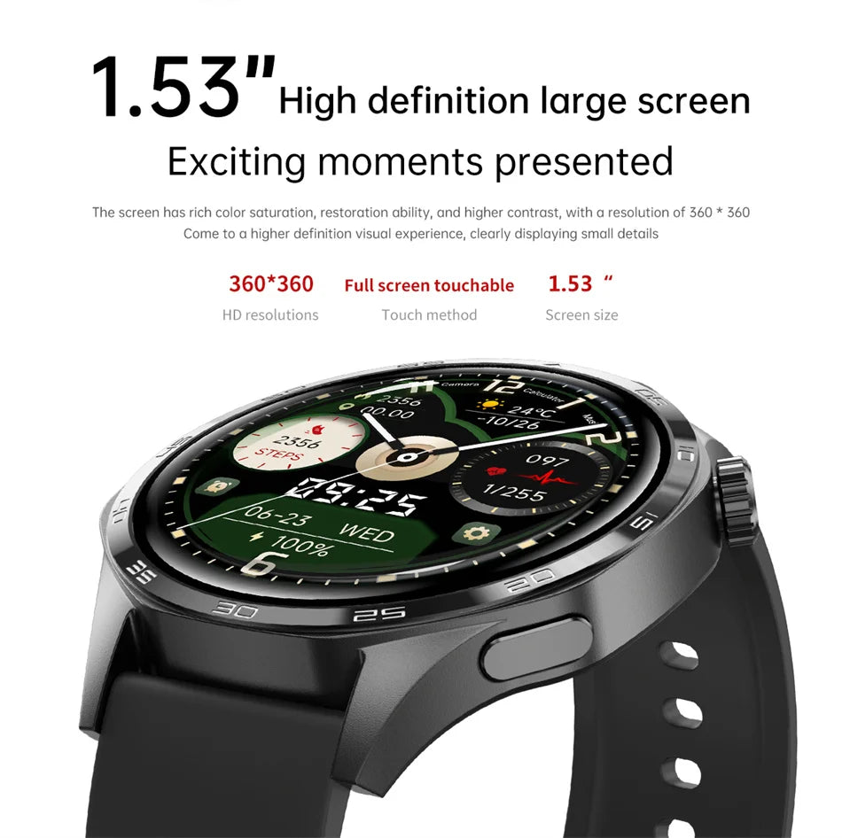 Smart Watch GT5 Pro - AMOLED GPS NFC Fitness Tracker with Heart Rate Monitor