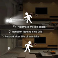 PIR Motion Sensor LED Night Light - USB Rechargeable Wireless Cabinet Lamp