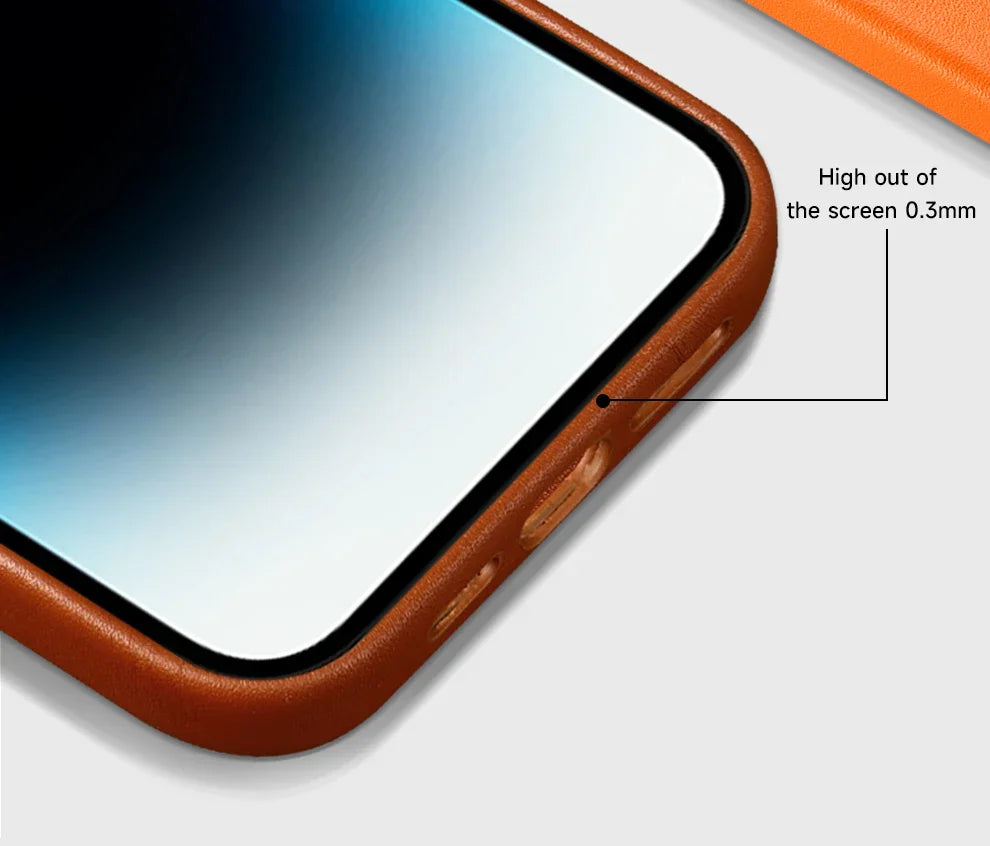 Premium MagSafe Leather Case for iPhone 17/16/15/14 Pro Max - Genuine Leather Magnetic Cover