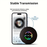 Waterproof Bluetooth Speaker with LED Light - Portable Wireless Outdoor Shower Speaker