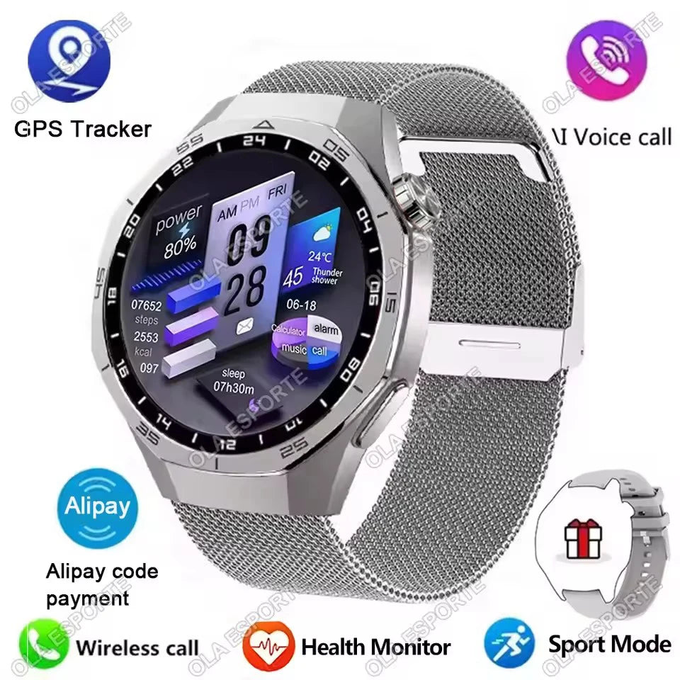 Smart Watch GT5 Pro - AMOLED GPS NFC Fitness Tracker with Heart Rate Monitor