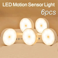 PIR Motion Sensor LED Night Light - USB Rechargeable Wireless Cabinet Lamp
