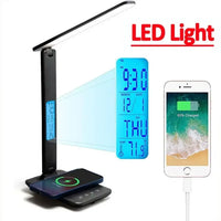 2-in-1 Wireless Charger & LED Desk Lamp - Fast Charging Pad with Touch Control
