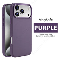 Premium MagSafe Leather Case for iPhone 17/16/15/14 Pro Max - Genuine Leather Magnetic Cover