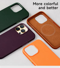 Premium MagSafe Leather Case for iPhone 17/16/15/14 Pro Max - Genuine Leather Magnetic Cover