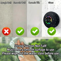 Waterproof Bluetooth Speaker with LED Light - Portable Wireless Outdoor Shower Speaker