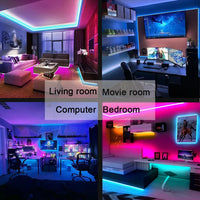 Bluetooth RGB LED Strip Lights - Smart App Control Music Sync Room Decor