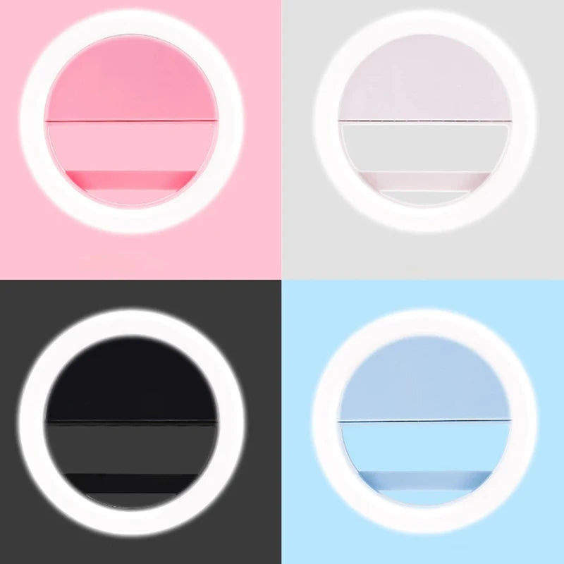 Selfie Ring Light - Clip-On LED Light for Phones, Tablets & Laptops