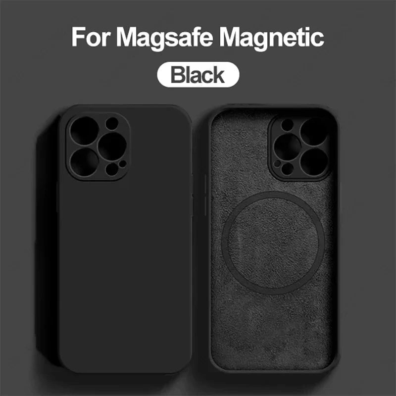 MagSafe Liquid Silicone Case for iPhone 15/14/13/12 Pro Max - Magnetic Slim Protective Cover
