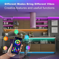 Bluetooth RGB LED Strip Lights - Smart App Control Music Sync Room Decor