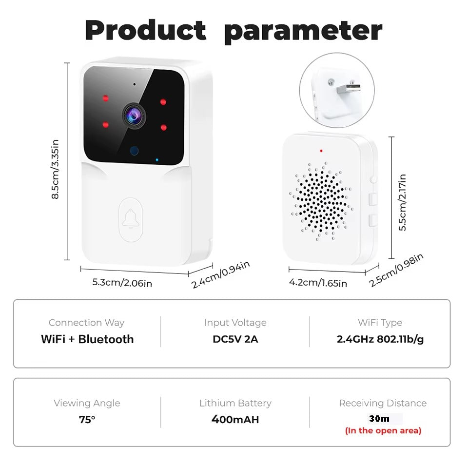 Smart Video Doorbell with Camera & Audio