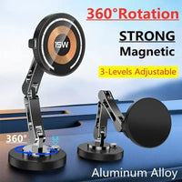 Magnetic Car Wireless Charger Stand - 360° Rotation MagSafe Car Mount with Fast Charging