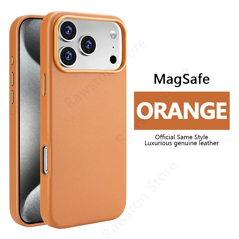 Premium MagSafe Leather Case for iPhone 17/16/15/14 Pro Max - Genuine Leather Magnetic Cover