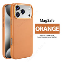 Premium MagSafe Leather Case for iPhone 17/16/15/14 Pro Max - Genuine Leather Magnetic Cover