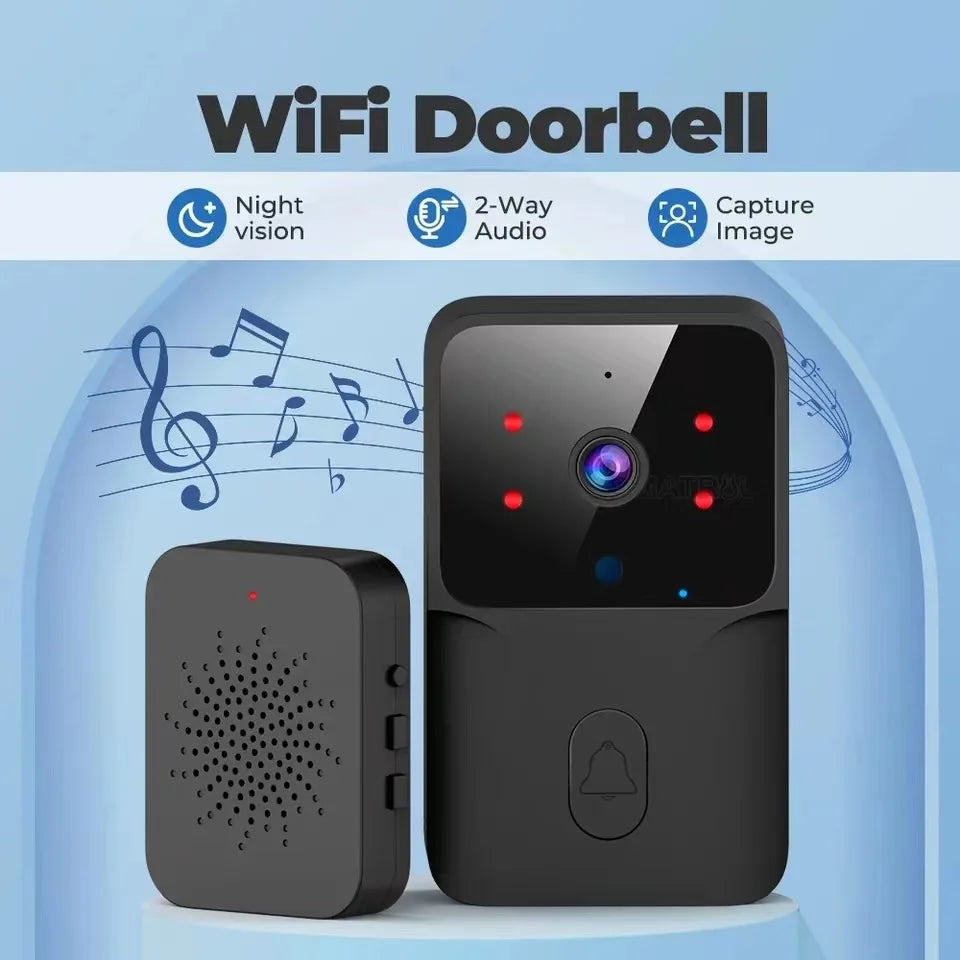 Smart WiFi Video Doorbell Camera - 2.4G Wireless HD Intercom with Night Vision