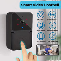 Smart WiFi Video Doorbell Camera - 2.4G Wireless HD Intercom with Night Vision